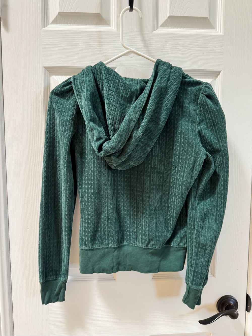VTG Juicy Couture Forest Green velvet Hooded Zip Jacket with Pink Label Y2K - Picture 4 of 10